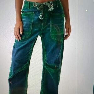 We The Free - Moxie Flocked Barrel Tie-Waist Jean - Size 25 - Gently Worn 1x